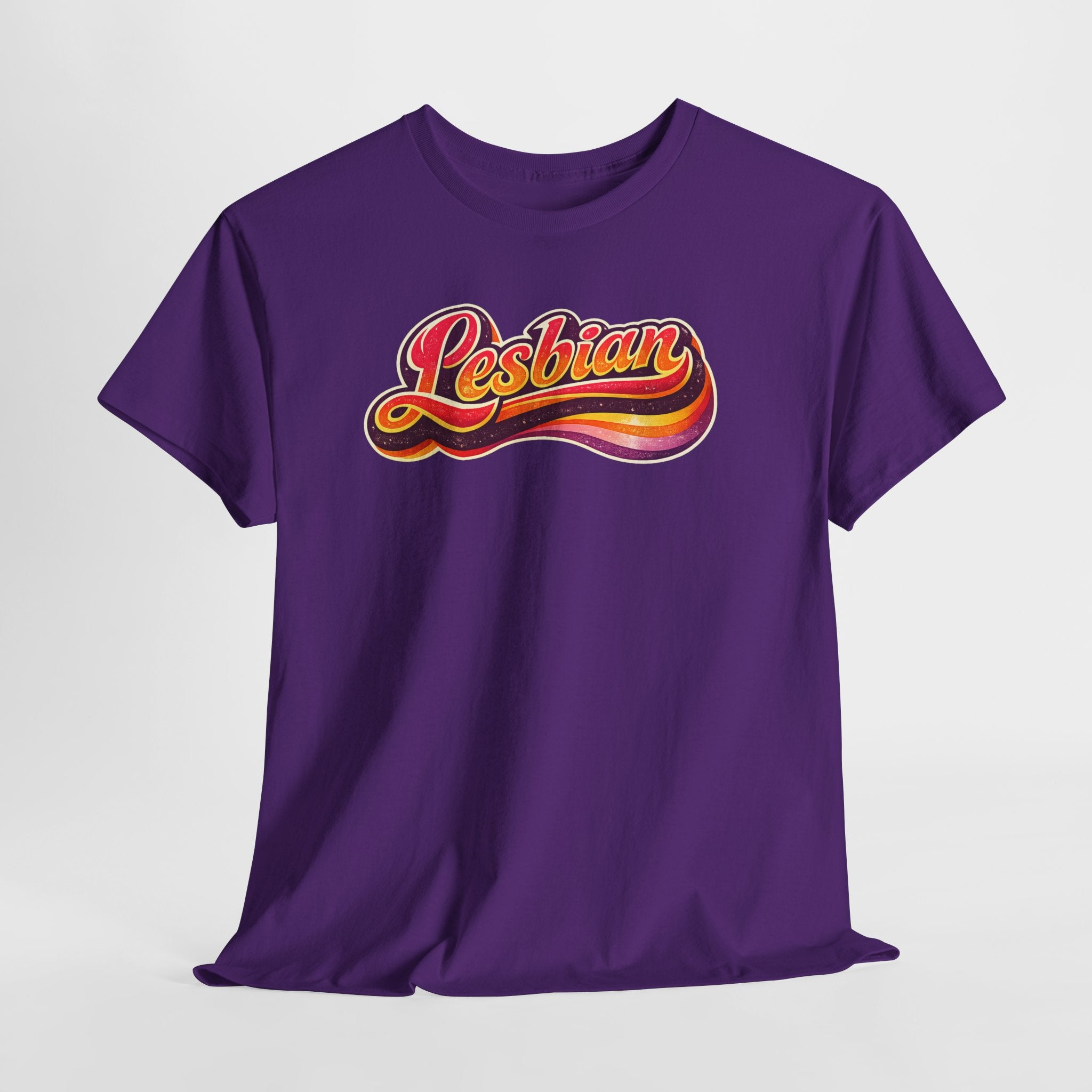 Pride Lesbian Retro Vibes Unisex Heavy Cotton Tee
