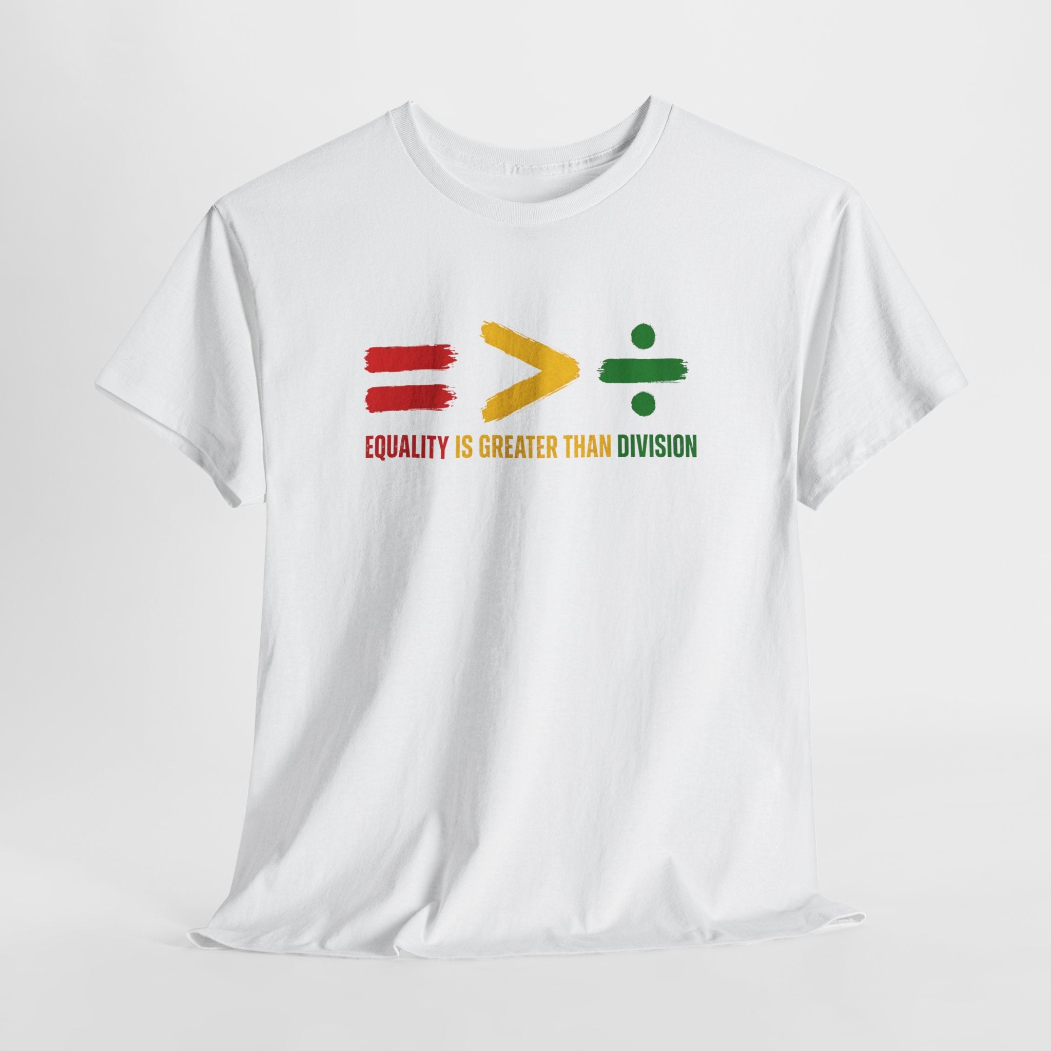 Juneteenth Equality is Greater Than Division Unisex Heavy Cotton Tee