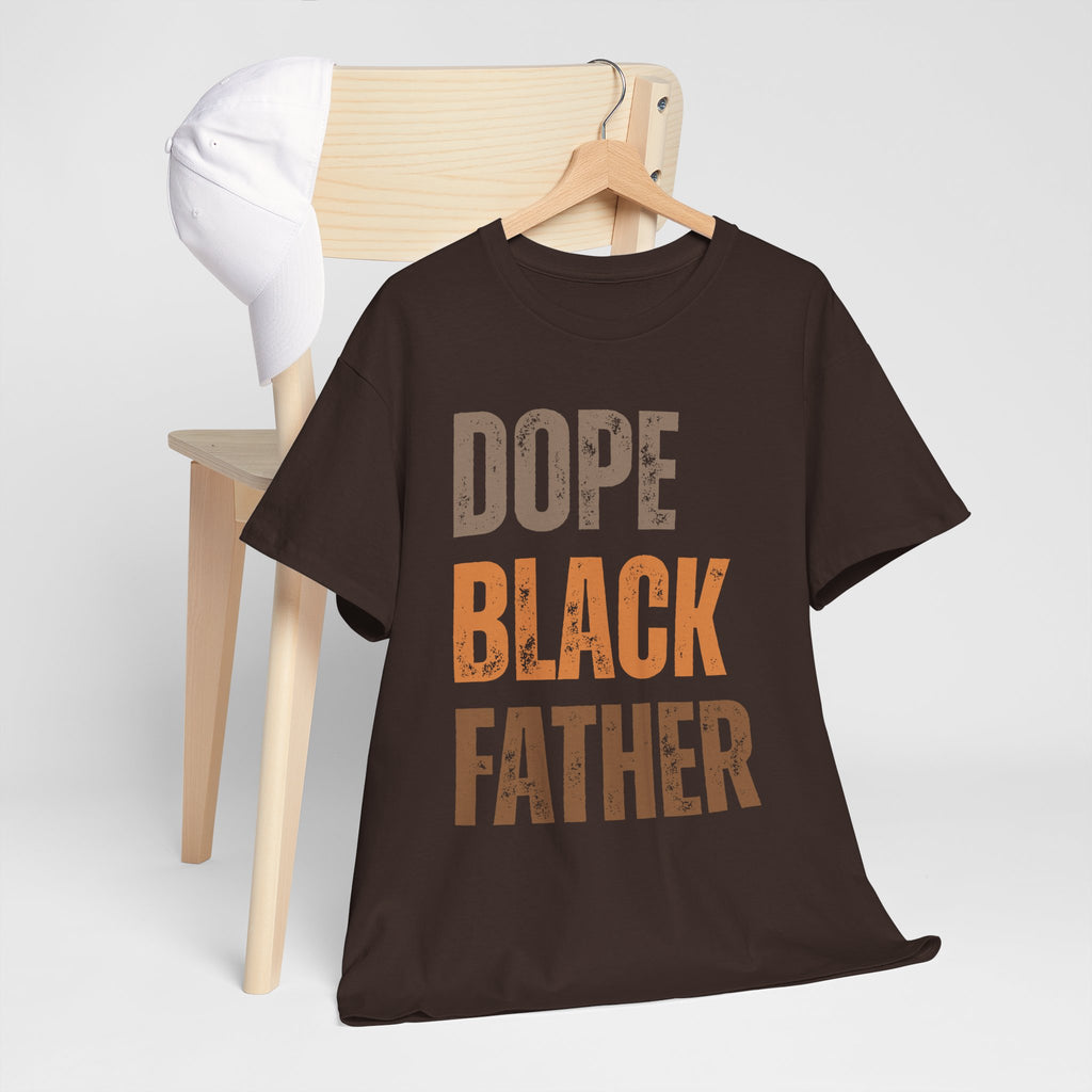 Dope Black Father Melanin Hues Unisex Heavy Cotton Tee