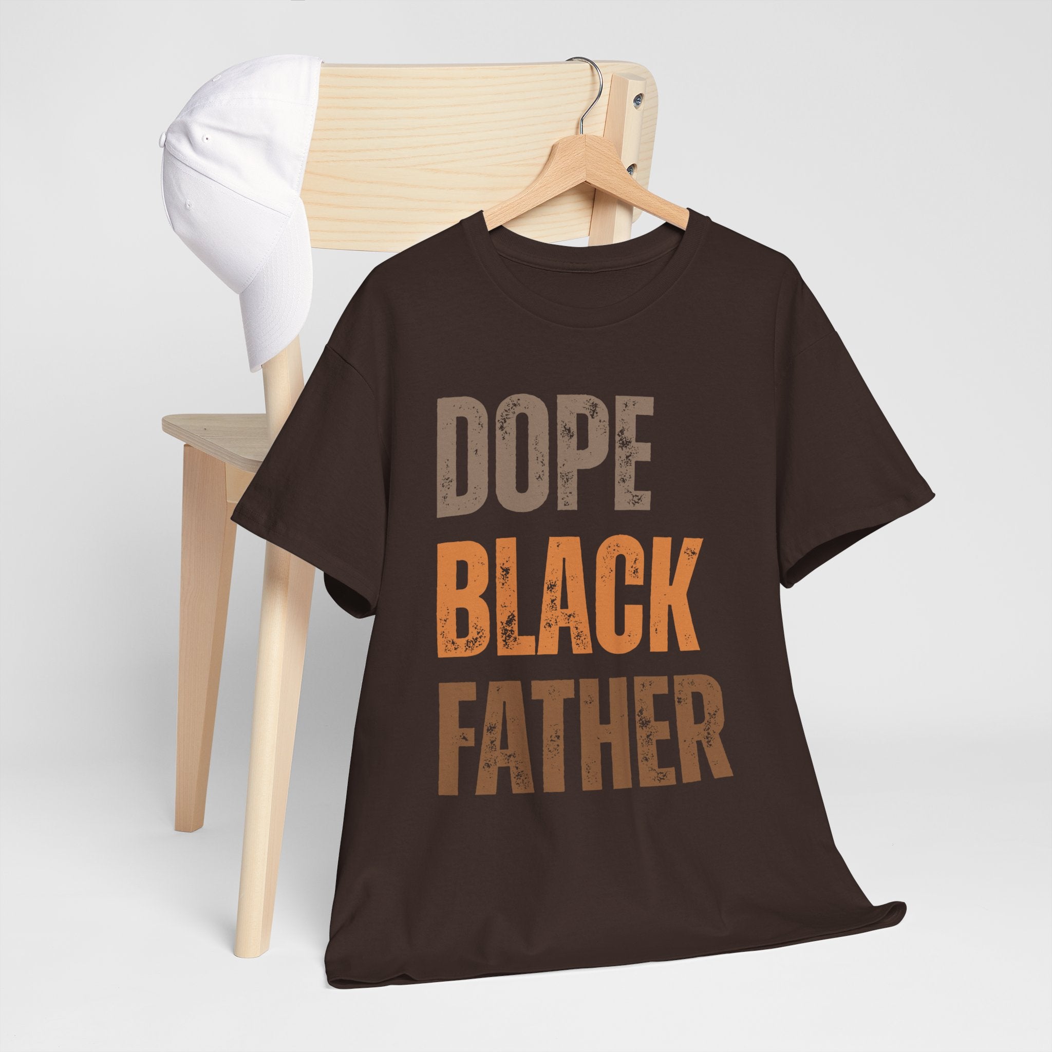 Dope Black Father Melanin Hues Unisex Heavy Cotton Tee